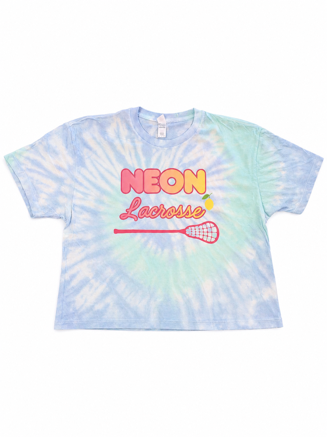 Neon Cropped Tie-Dye with Lax Stick Logo