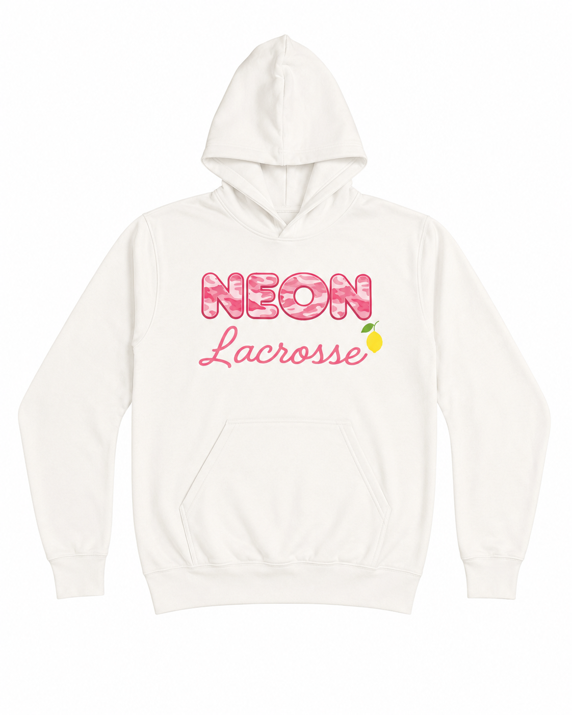 Neon Sweatshirt White Camo with Pink Logo