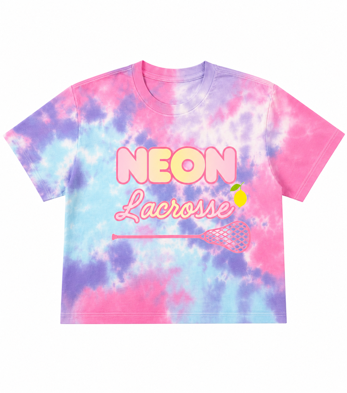 Neon Cotton Candy Cropped Tie-Dye Shirt