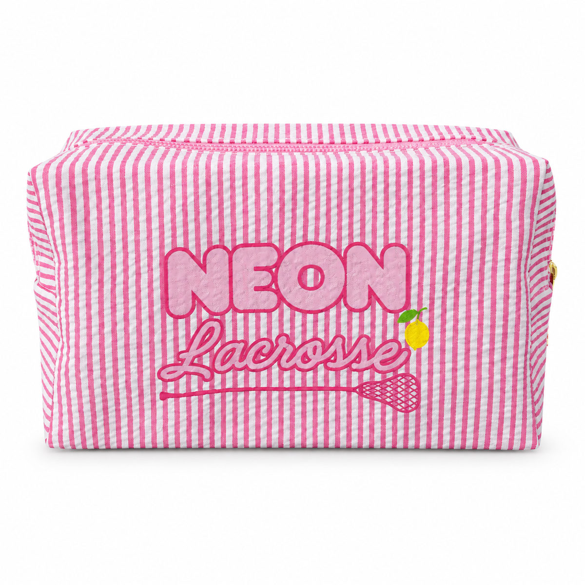 Pink Seersucker Pouch