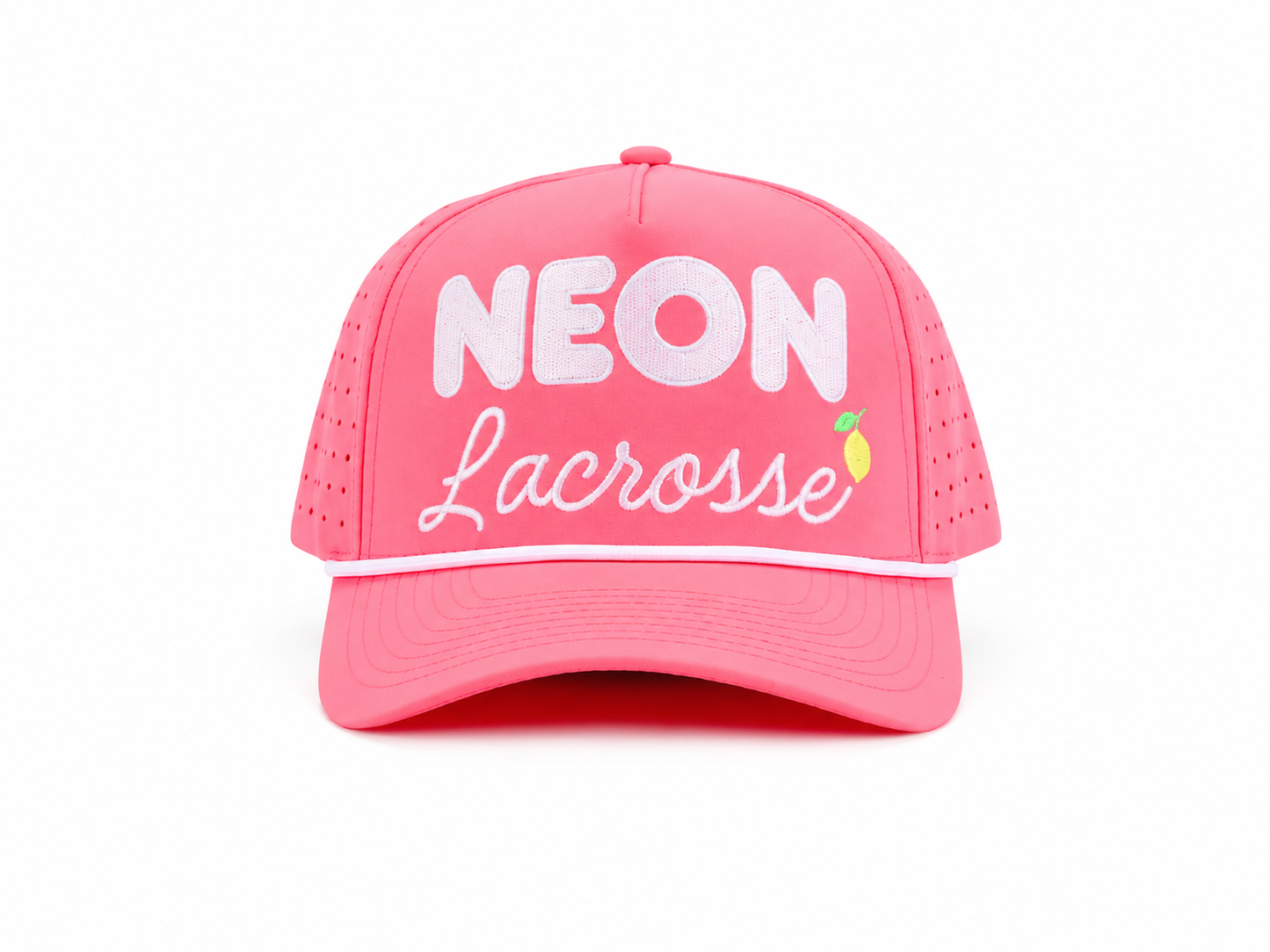 Neon Pink with White Embroidery