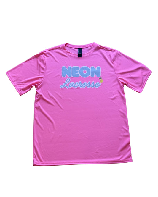 Neon T-Shirts Pink with Grey Logo
