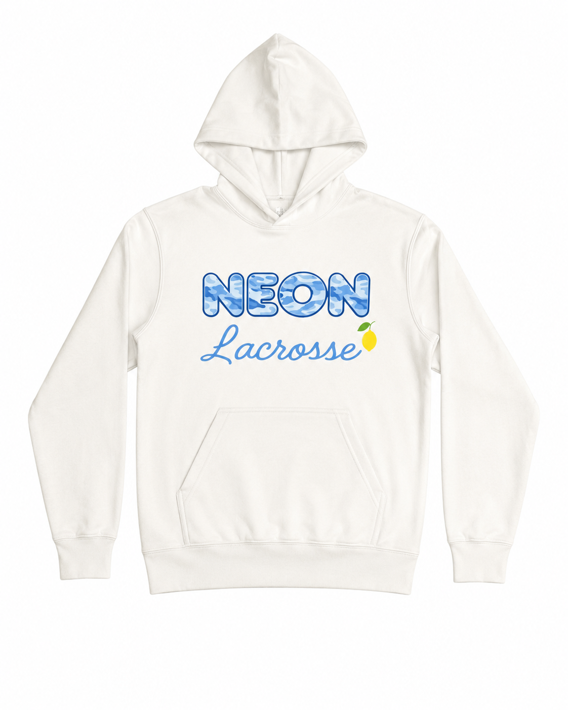 Neon Sweatshirt White Camo with Blue Logo