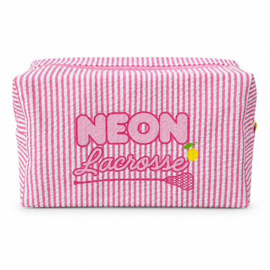 Pink Seersucker Pouch