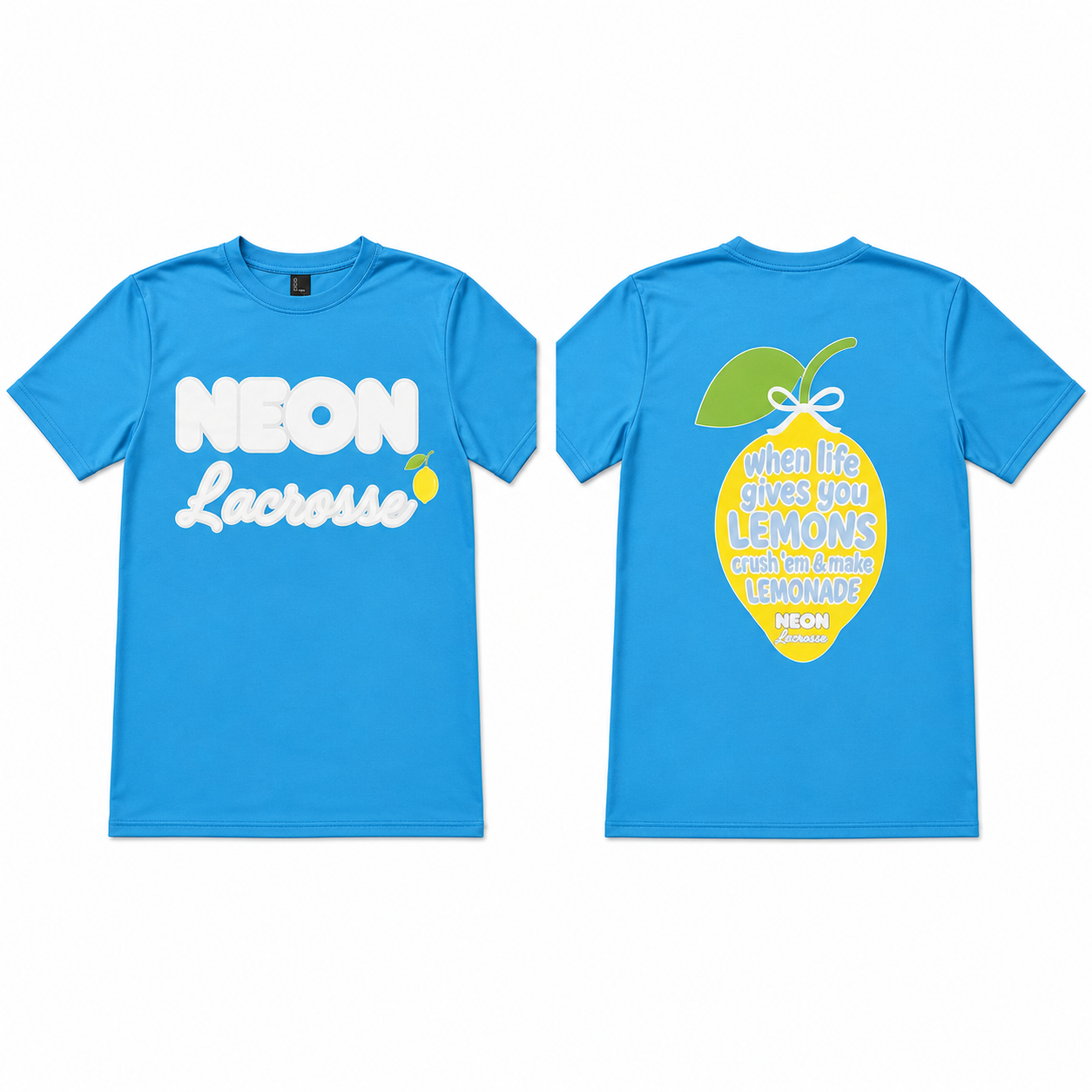 Neon Blue Double Logo Tshirt