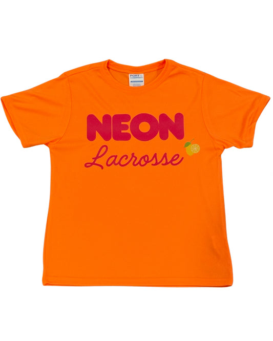 Neon T-Shirt Orange with Pink Logo